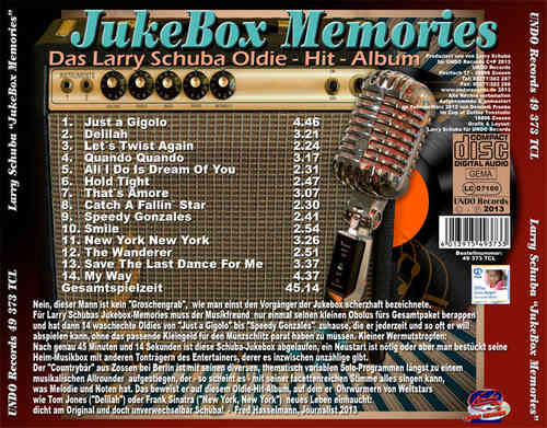 CD  Larry Schuba "JukeBox Memories" - Das brandneue Oldie-Hit-Album jetzt erhältlich